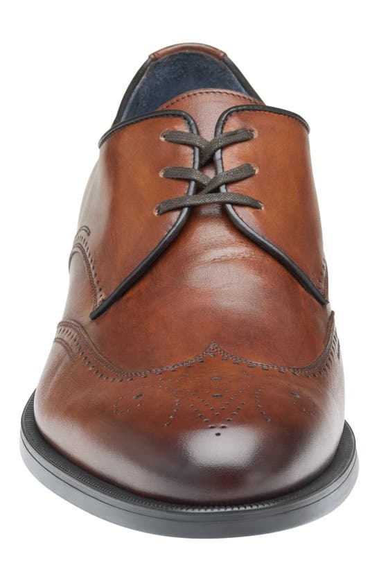 Johnston & Murphy Collection Flynch Wingtip Loafer In Tan Italian Calfskin
