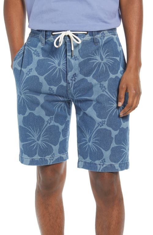 KATO The Clip Denit® Print Denim Shorts in Aloha