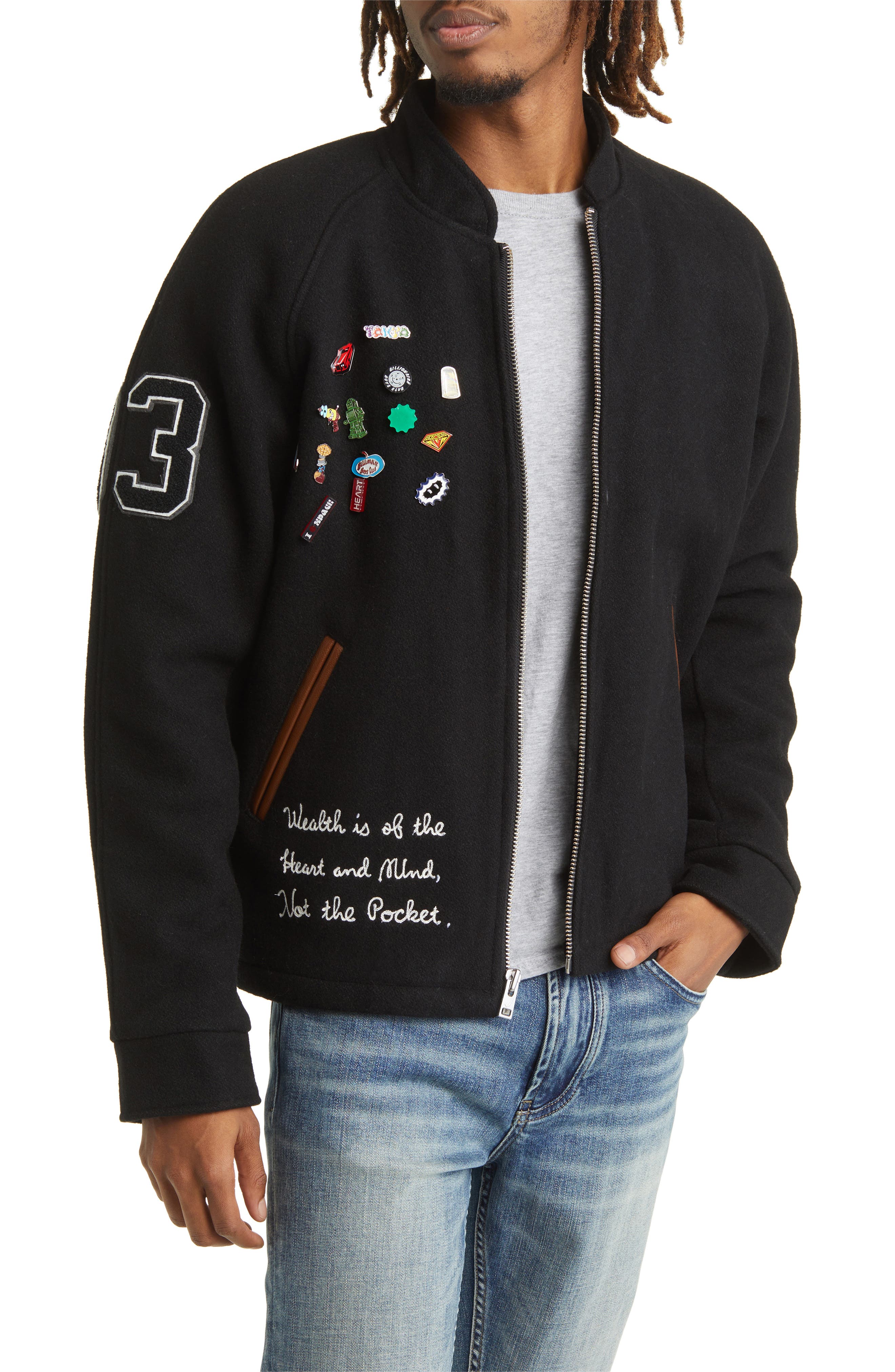 Billionaire Boys Club BB Helmet Wool Blend Varsity Jacket | Nordstromrack