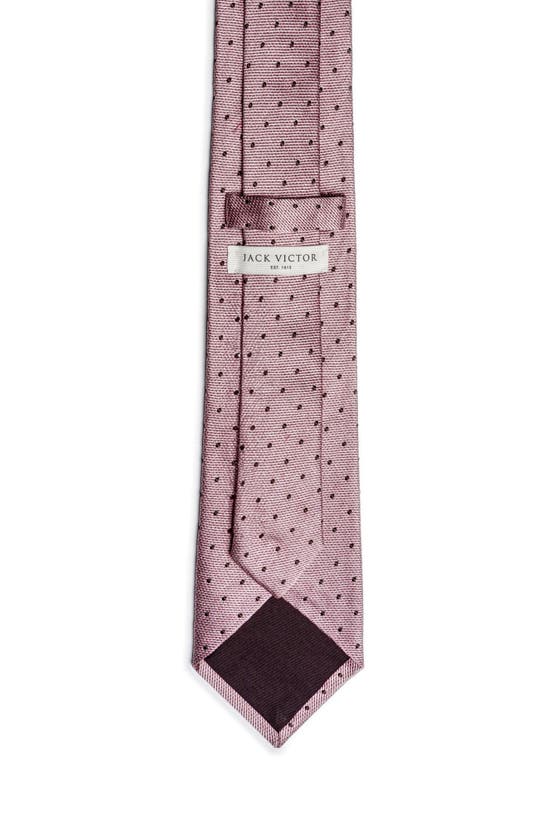 Shop Jack Victor Metcalfe Neat Dot Silk Tie In Pink
