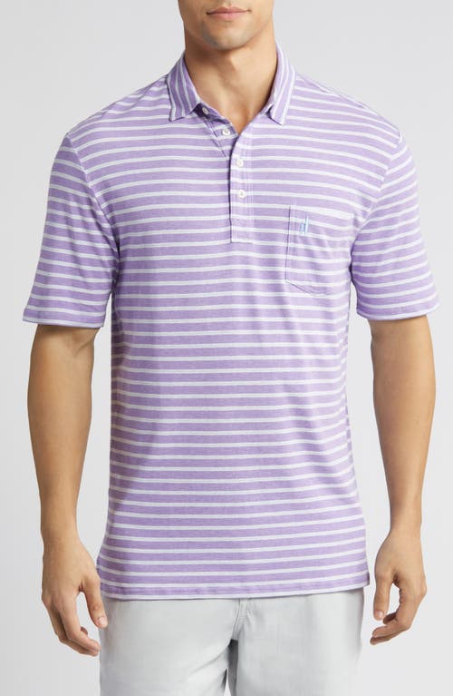 Matthis Stripe Pocket Polo in Violet