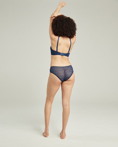 Nudea The Sheer Deco Hipster Brief In Navy