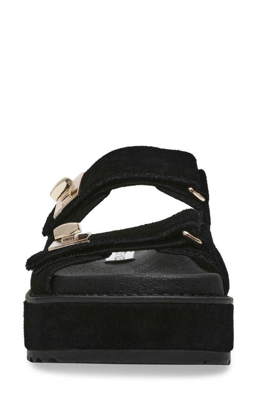 Shop Steve Madden Bigschmona Platform Slide Sandal In Black Suede