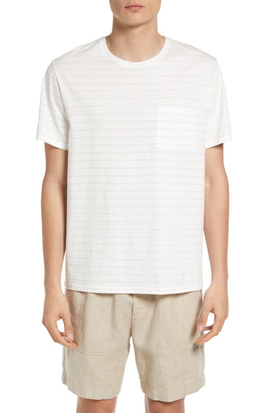 VINCE MINI JACQUARD STRIPE CREWNECK PIMA COTTON T-SHIRT