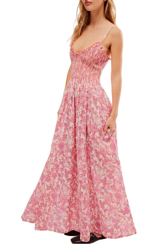 Shop Free People Sweet Nothings Floral Print Sleeveless Maxi Sundress In Pink Combo