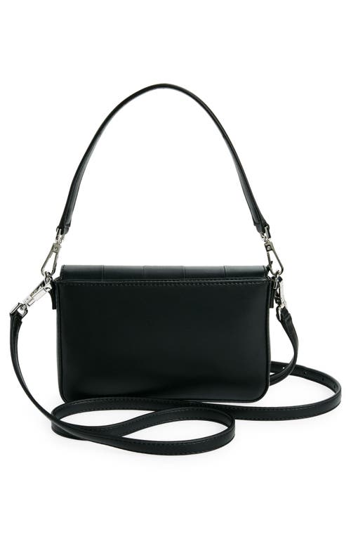Shop Calvin Klein Mica Woven Crossbody Bag In Black/silver