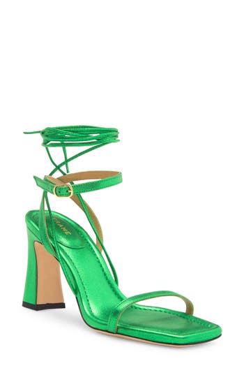Frame Le Ramona Metallic Sandal In Green