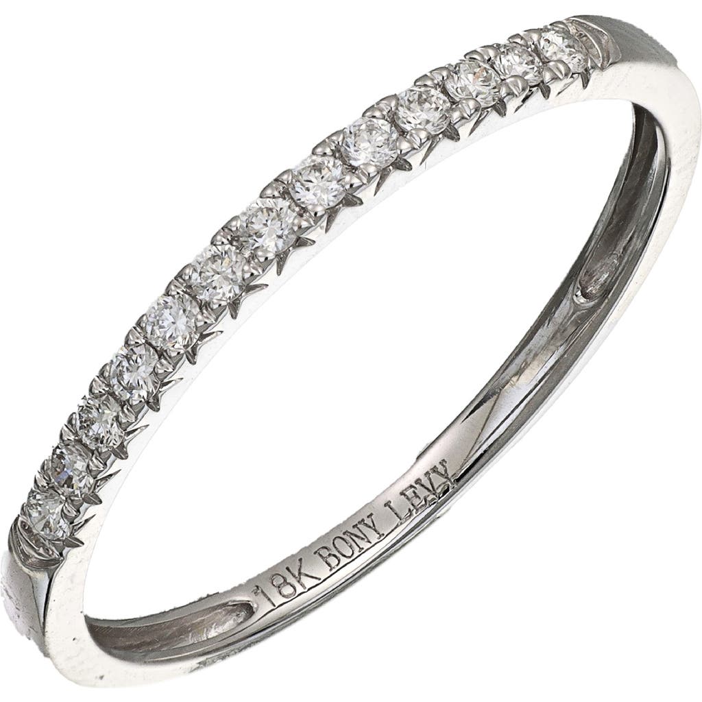 Bony Levy Diamond Stacking Ring In 18k White Gold