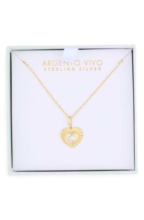 ARGENTO VIVO ARGENTO VIVO STERLING SILVER CUBIC ZIRCONIA HEART PENDANT NECKLACE 
