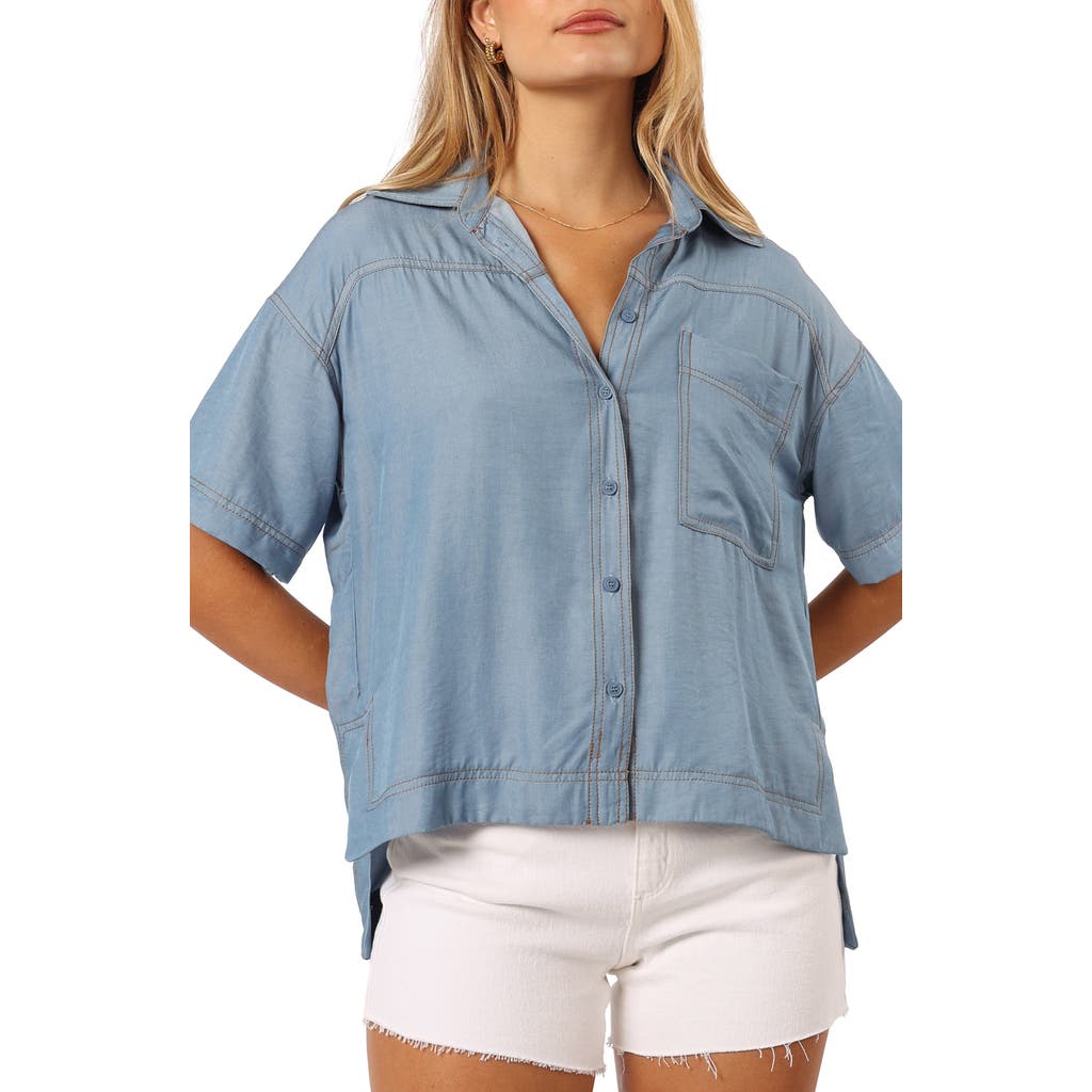 Petal And Pup Petal & Pup Lyna Button-up Shirt In Blue