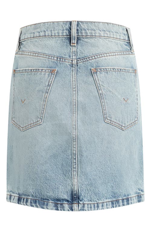 Hudson Curved Hem Denim Miniskirt In Sterling