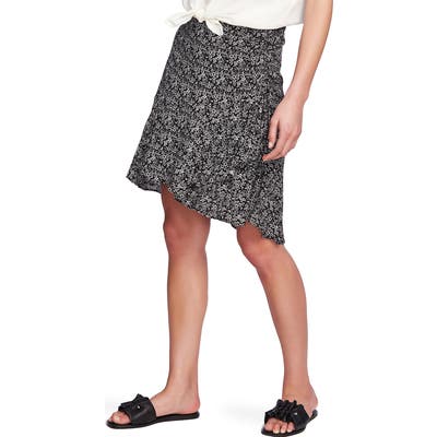 1.state Ditsy Floral Ruched Miniskirt, Black