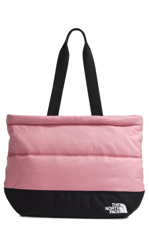 Shop The North Face Nuptse Tote In Mauve/tnf Black
