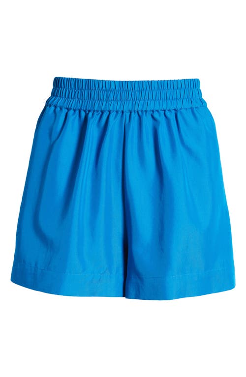 Shop Ciebon Jeaye Smocked Waist Shorts In Blue