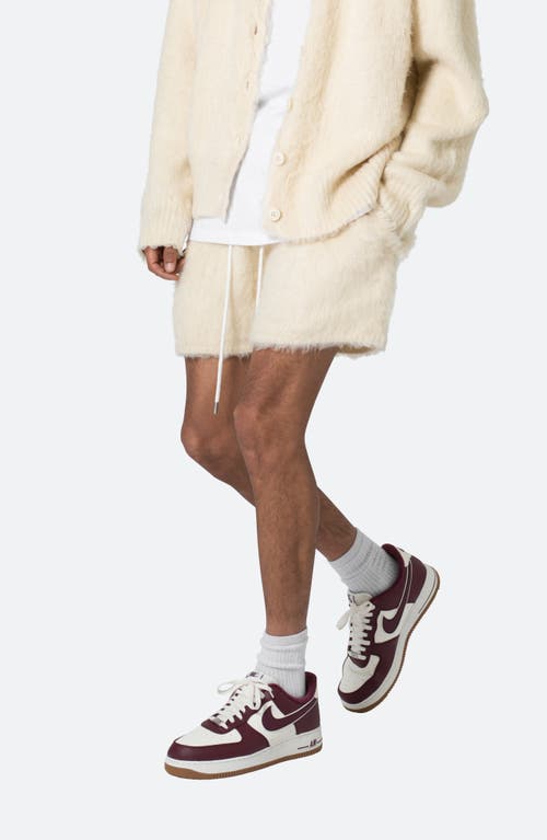 Mnml Fuzzy Sweat Shorts In Off White