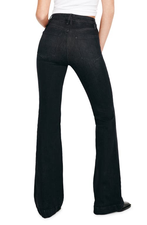 Shop Good American Good Legs Flare Jeans In Black265