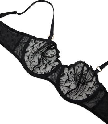 Lunaire Demi Black Lace Bra Style 16811 Size 38DD RARE
