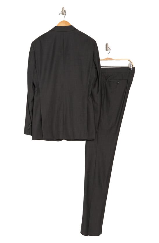 Shop John Varvatos Star Usa Charcoal Herringbone Two-button Notch Lapel Wool Suit