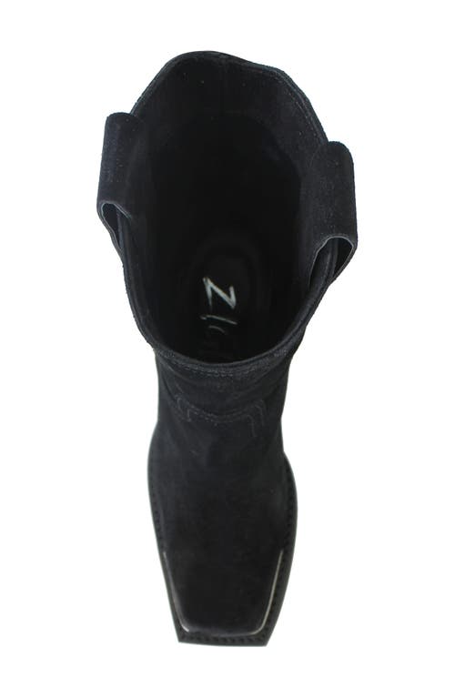Zigi Joshi Western Boot In Black Suede
