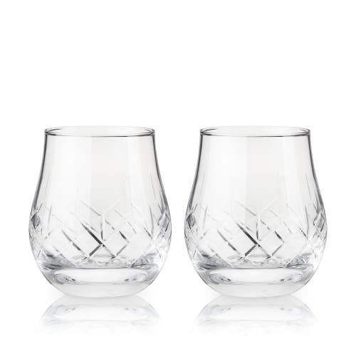 Viski Admiral Crystal Heavyweight Bourbon Glasses Set Of 2 In Clear