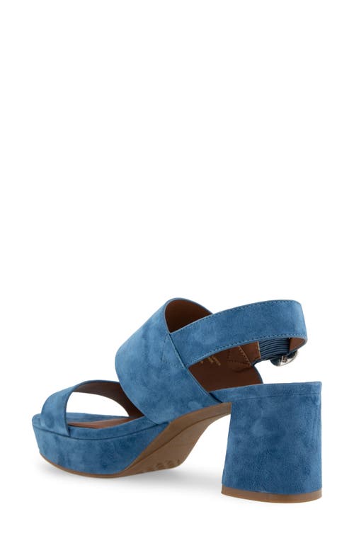 Shop Aerosoles Camera Platform Sandal In Indigo Suede