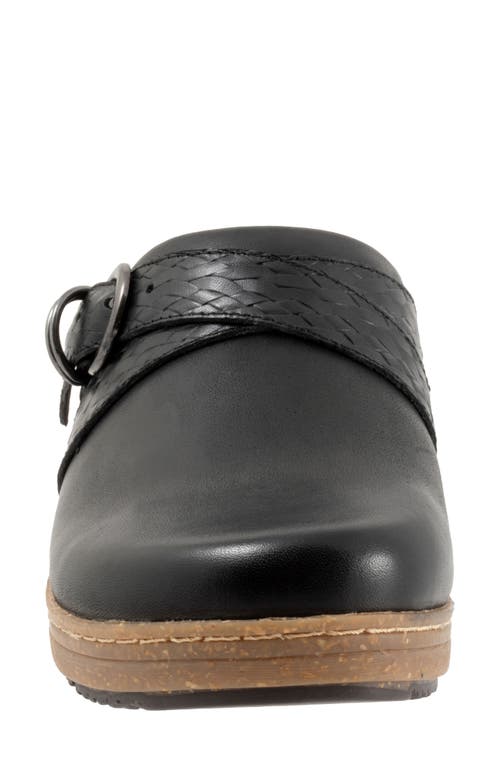 Softwalk ® Asmara Platform Mule In Black Embossed