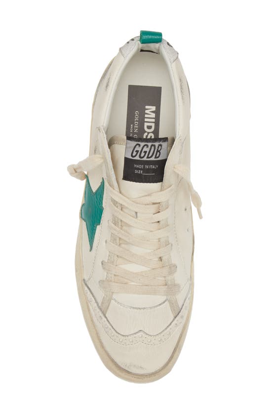 Golden Goose Midstar Sneaker In White/ Green