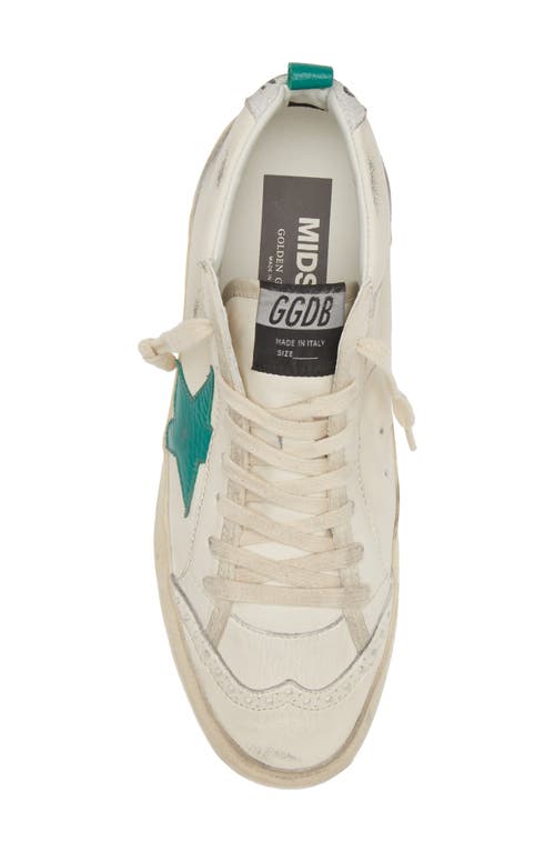 Shop Golden Goose Midstar Sneaker In White/green