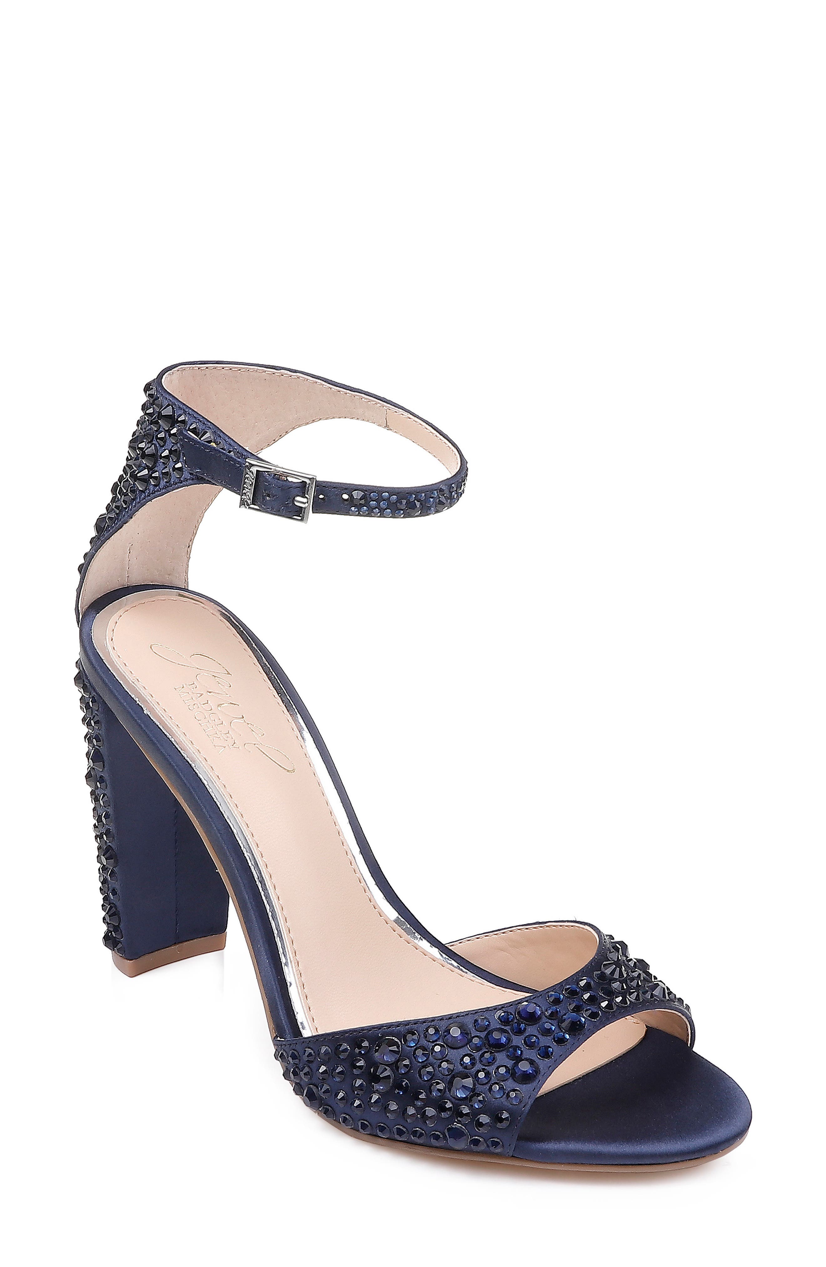 Jewel Badgley Mischka Jillian Crystal Sandal, Blue