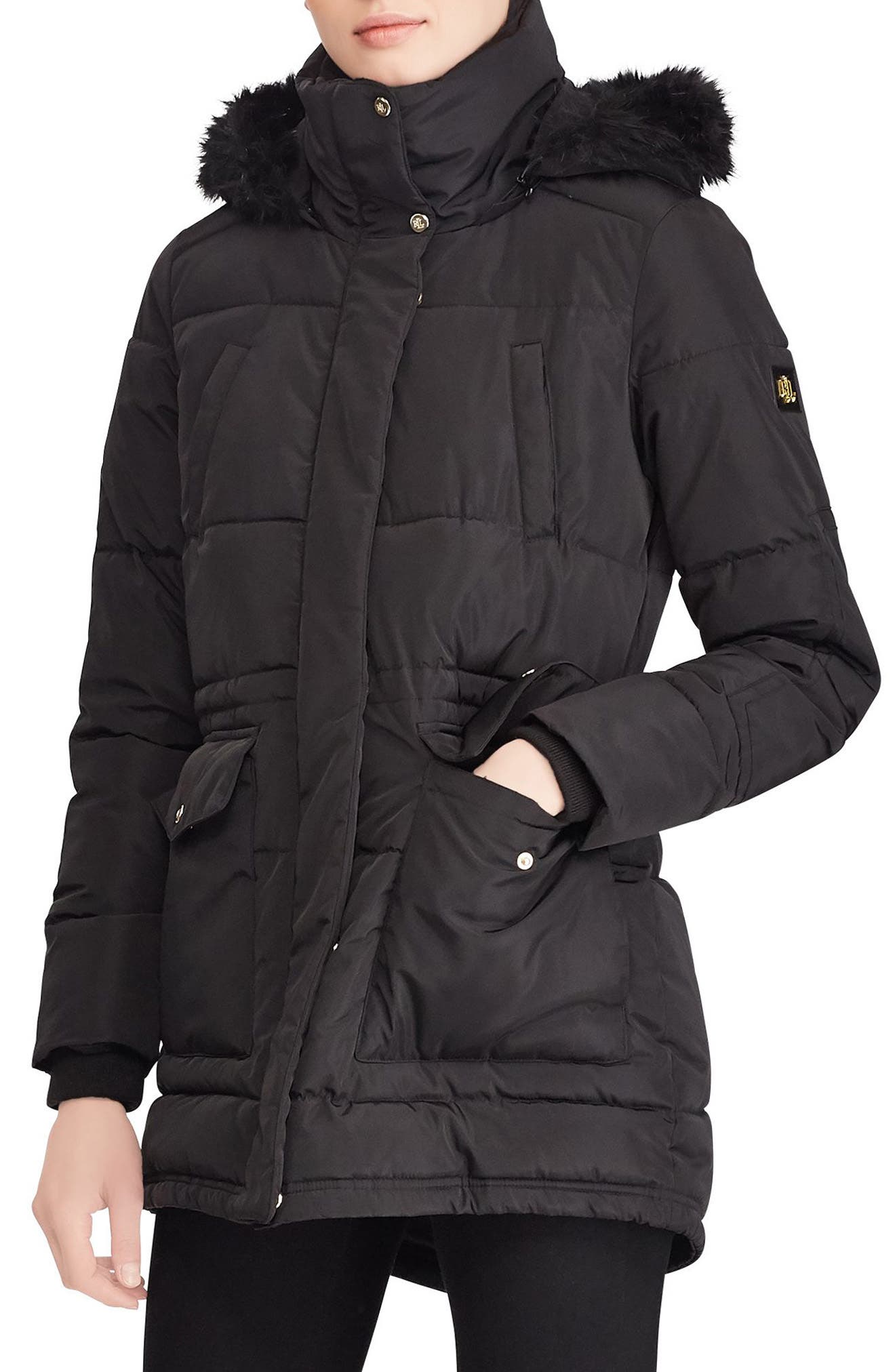 ralph lauren faux fur puffer coat