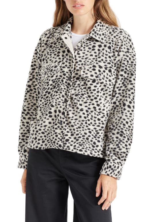 Brixton Bowery Arctic Stretch Fleece Jacket in Beige Cheetah