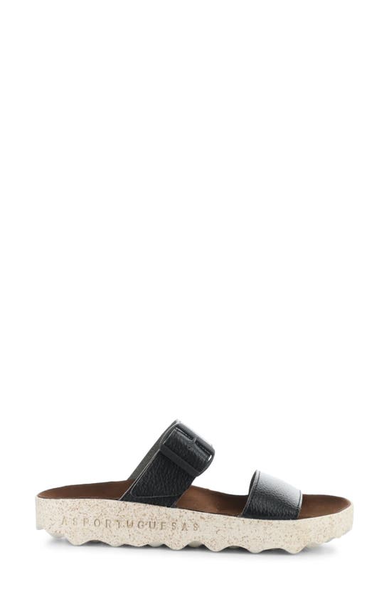Shop Asportuguesas By Fly London Coly Platform Slide Sandal In Black Eco Faux Leather