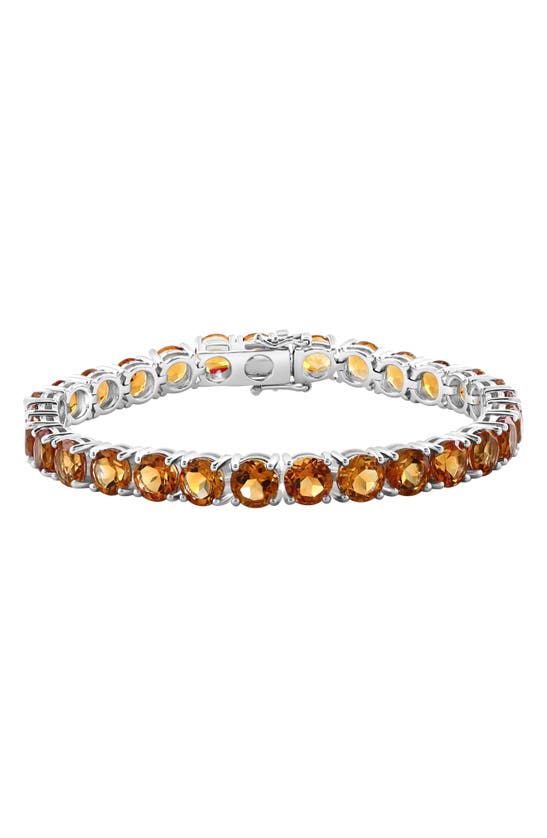 Effy Sterling Silver Citrine Tennis Bracelet In Silver