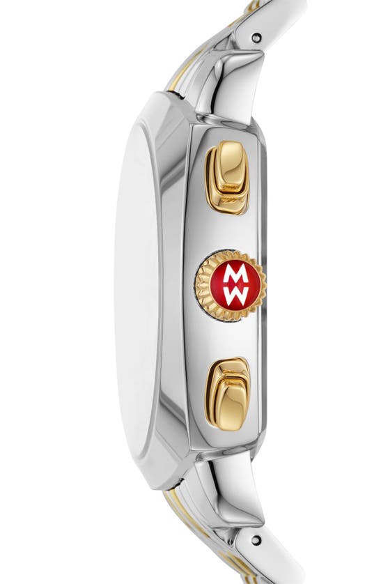 Shop Michele Ascalon Two-tone Diamond Bracelet Watch, 38mm In Two Tone