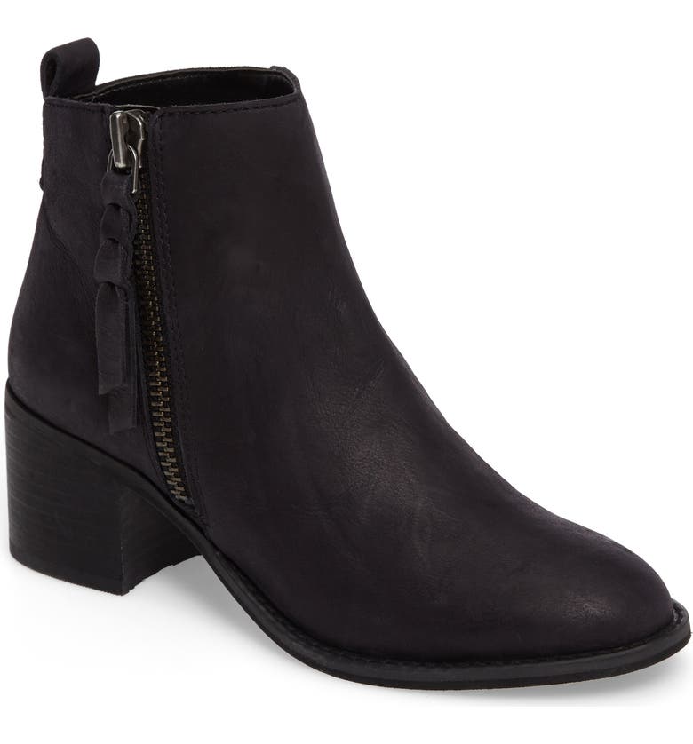 BP. Just Block Heel Bootie, Main, color, BLACK LEATHER