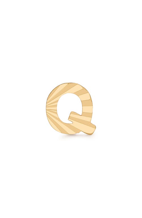 Initial Single Stud Earring in Gold - Q