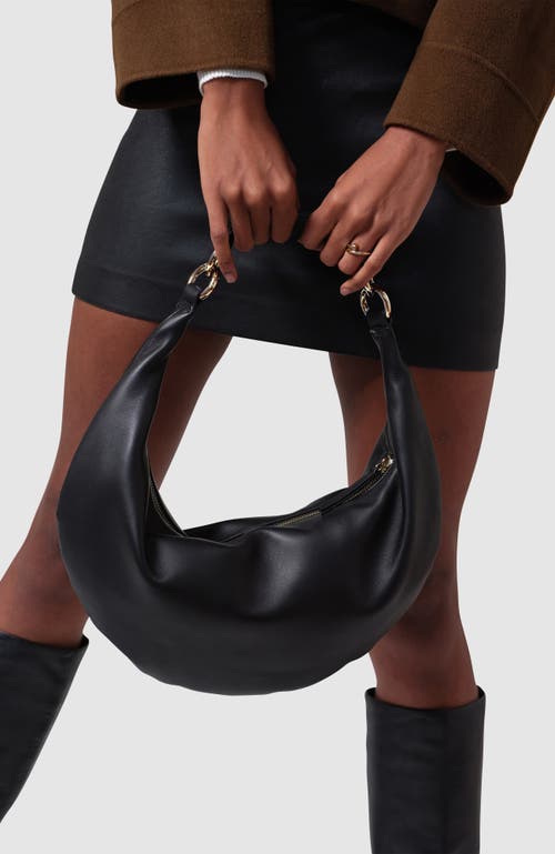 Shop Hyer Goods Leather Convertible Hobo Ring Bag In Black Gold