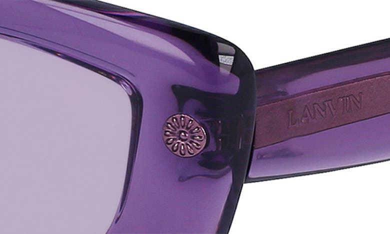 Shop Lanvin Daisy 50mm Rectangle Sunglasses In Lilac
