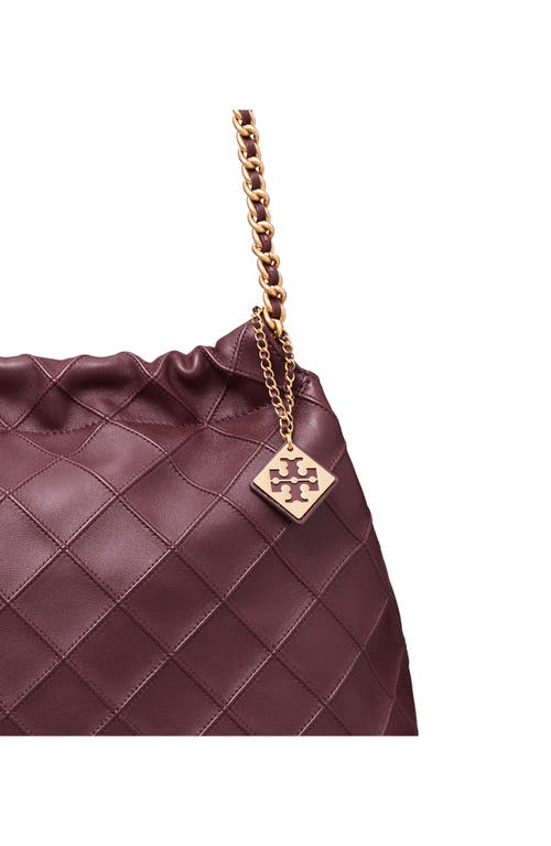 Shop Tory Burch Fleming Soft Quilted Leather Hobo Bag In Albarossa