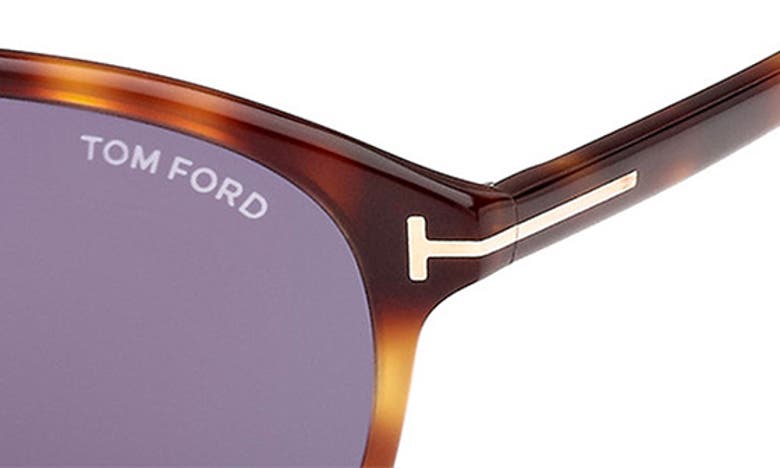 Shop Tom Ford Prescott 60mm Square Sunglasses In Shiny Blonde Havana / Blue