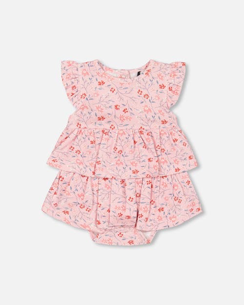 Deux Par Deux Baby Girl's Organic Cotton Printed Romper Pink Small Flower in Printed Pink Small Flower at Nordstrom