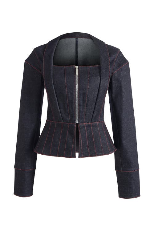 Shop Jendue Davidson Corset Jacket In Deep Blue