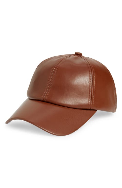 Lele Sadoughi Faux Leather Baseball Cap in Walnut at Nordstrom