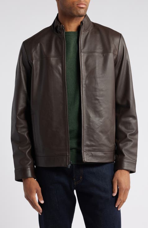 Men s Brown Leather Faux Leather Jackets Nordstrom