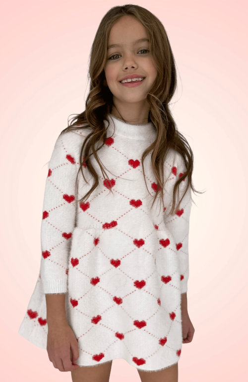 Shop Lola + The Boys Sweetheart Sweater Dress In White