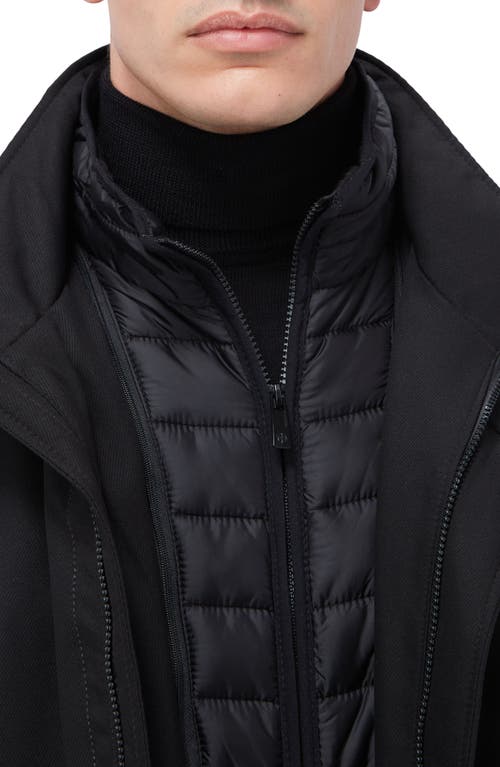 Shop Bugatchi Water Repellent Twill Jacket With Bib In Caviar