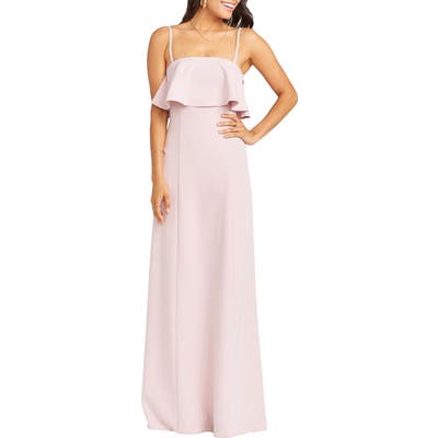Show Me Your Mumu Monaco Strapless Ruffle Bodice Evening Gown, Pink