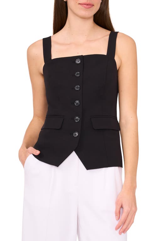 Halogenr Halogen(r) Sleeveless Button-up Bustier Top In Rich Black