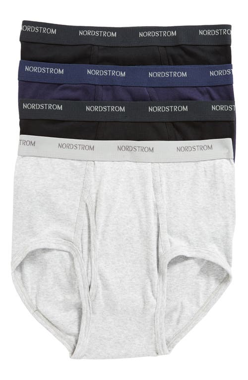Nordstrom 4-Pack Supima® Cotton Briefs in Black/Navy/Grey