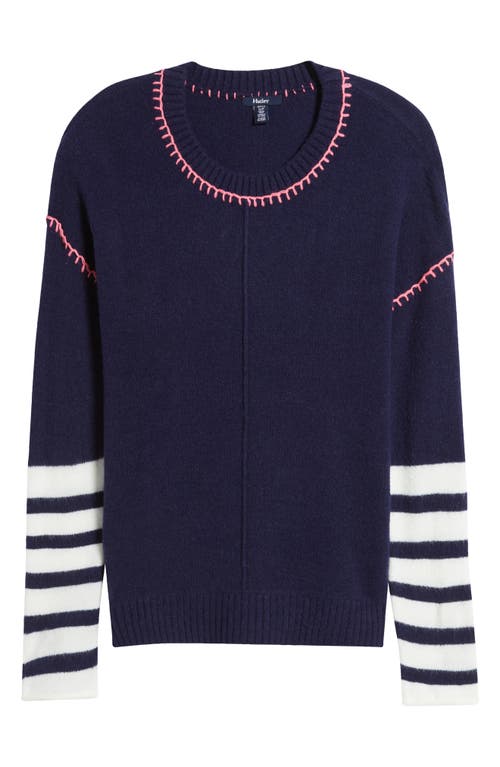 Shop Hatley Avery Blanket Stitch Sweater In Blue